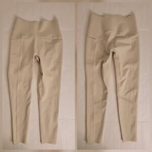 Sweaty Betty Super Sculpt 7/8 Length Legging Size 0-2 Cream Side Pockets